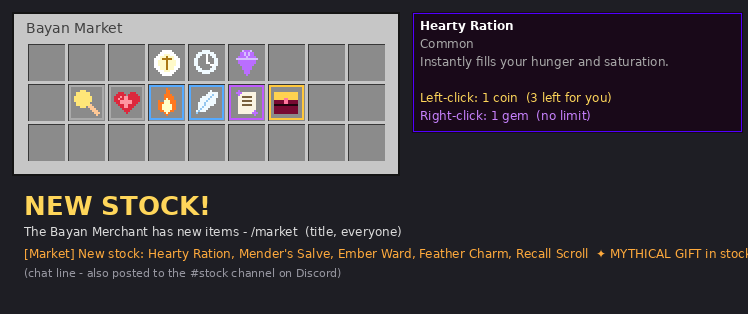 The market menu